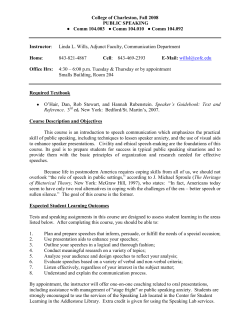 public speaking syllabus: com 101