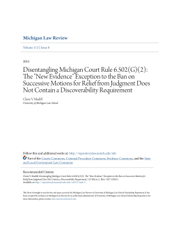Disentangling Michigan Court Rule 6.502(G)(2): The "New Evidence
