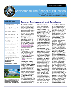 Summer 2015 Newsletter