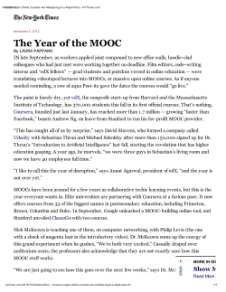 The Year of the MOOC - Edina Public Schools