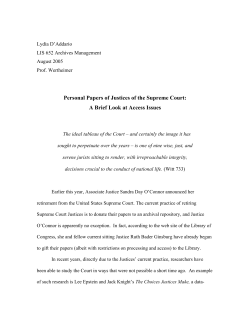 Personal Papers of Justices of the Supreme Court