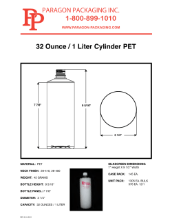 32 Ounce / 1 Liter Cylinder PET