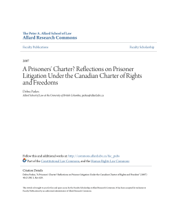 A Prisoners` Charter? - Allard Research Commons