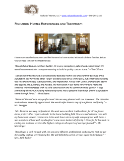 Richards` Homes References and Testimony