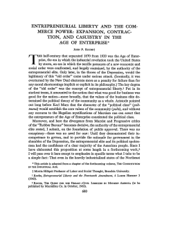 Entrepreneurial Liberty and the Commerce Power