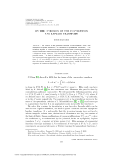 ON THE INVERSION OF THE CONVOLUTION AND LAPLACE