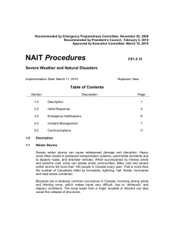 Procedure - Severe Weather and Natural Disasters