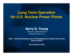 Long Term Operation for US Nuclear Power Plants
