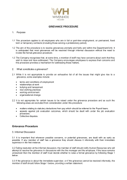 Grievance Procedure