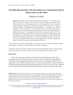 Invisible Resurrection: The Recreation of a Communist Party