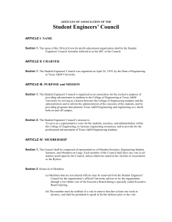 SEC Articles of Association - Student Engineers` Council