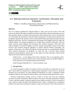 US Railroad Antitrust Immunity