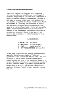 Shurflo "Chemical Compatibility Chart"