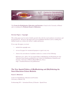 The New Spatial Politics of (Re)Bordering and (Re)Ordering the