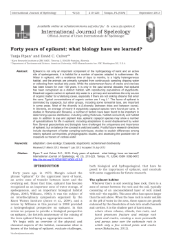 Forty Years of Epikarst: What Biology Have We Learned?