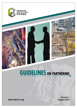 Guidelines on Partnering (August 2010)