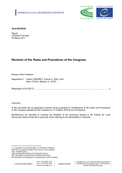 Revision of the Rules and Procedures of the Congress