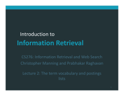 Introduction Information Retrieval