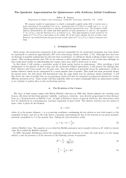 The Quadratic Approximation for Quintessence