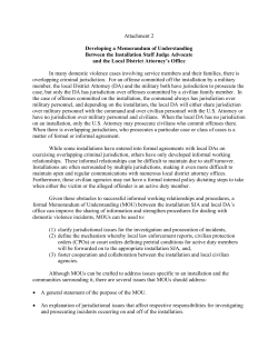 Developing a Memorandum of Understanding Between the