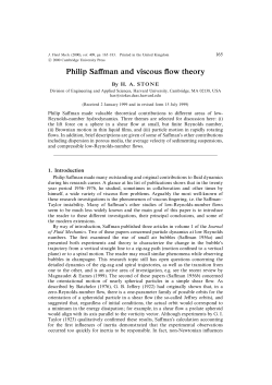 Philip Saffman and viscous flow theory