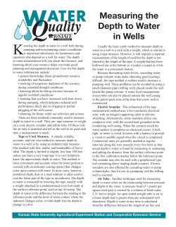 MF2669 Measuring the Depth to Water in Wells