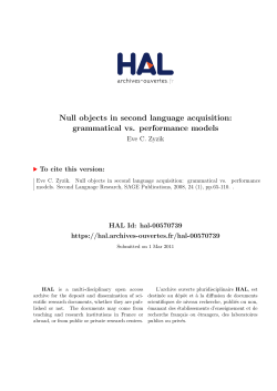 Null objects in second language acquisition: grammatical vs
