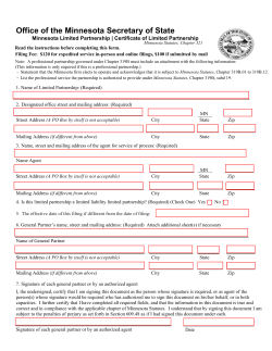 Certificate of Limited Partnership (Minnesota).