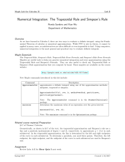 Numerical Integration: The Trapezoidal Rule and Simpson`s Rule
