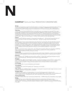 CLEARFOLD&reg; Translucent Paper PRODUCTION