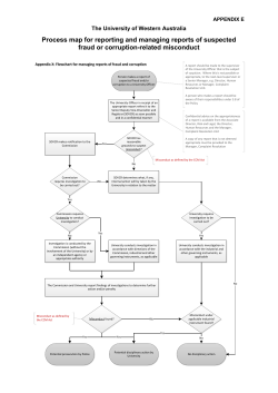 Process map for reporting and managing reports of suspected fraud