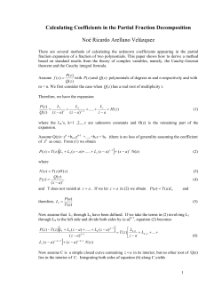 Calculating Coefficients in the Partial Fraction Decomposition No&eacute;