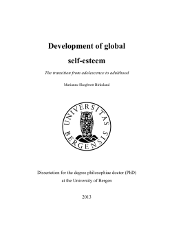 Development of global self-esteem - (BORA)