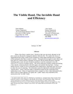 The Visible Hand, The Invisible Hand and Efficiency