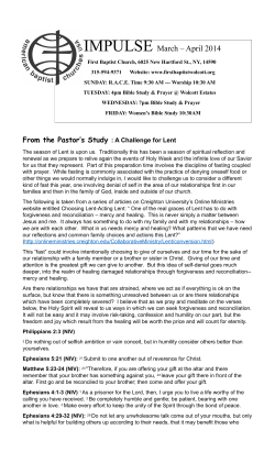 March-April 2014 Impulse - First Baptist Church of Wolcott