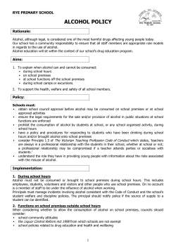 alcohol policy - Rye Primary School