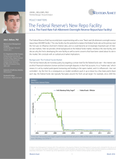 The Federal Reserve`s New Repo Facility