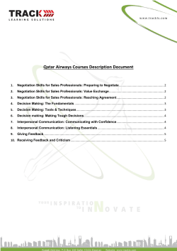 Qatar Airways Courses Description Document