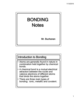 BONDING Notes BONDING Notes