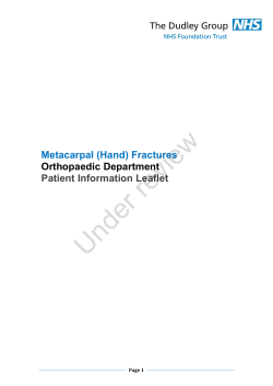 Metacarpal (hand) fractures - The Dudley Group NHS Foundation