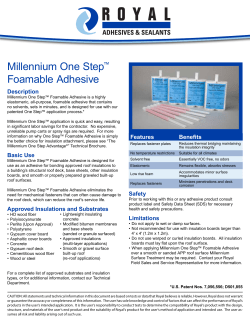 Millennium One Step&trade; Foamable Adhesive