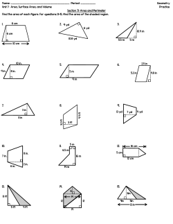Geometry Unit 7: Area, Surface Area, and Volum