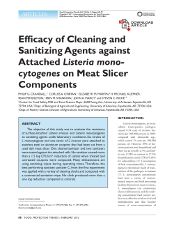 Efficacy of Cleaning and Sanitizing Agents against