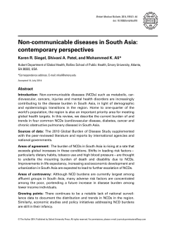 Non-communicable diseases in South Asia