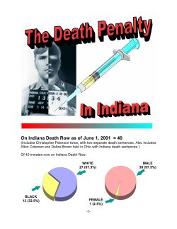On Indiana Death Row as of June 1, 2001 = 40