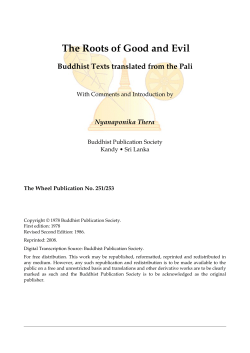 The Roots of Good and Evil - Buddhist Publication Society