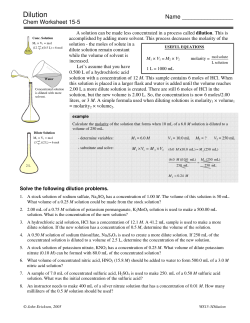 Dilution - CSUN.edu