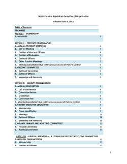 2015 Plan of Organization - North Carolina Republican Party