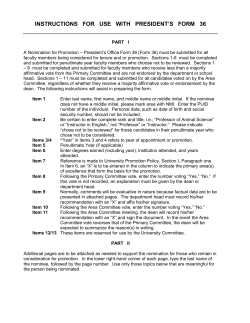 INSTRUCTIONS FOR USE WITH PRESIDENT`S FORM 36