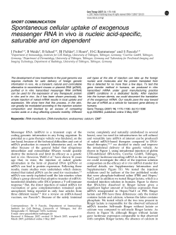 Spontaneous cellular uptake of exogenous messenger RNA in vivo